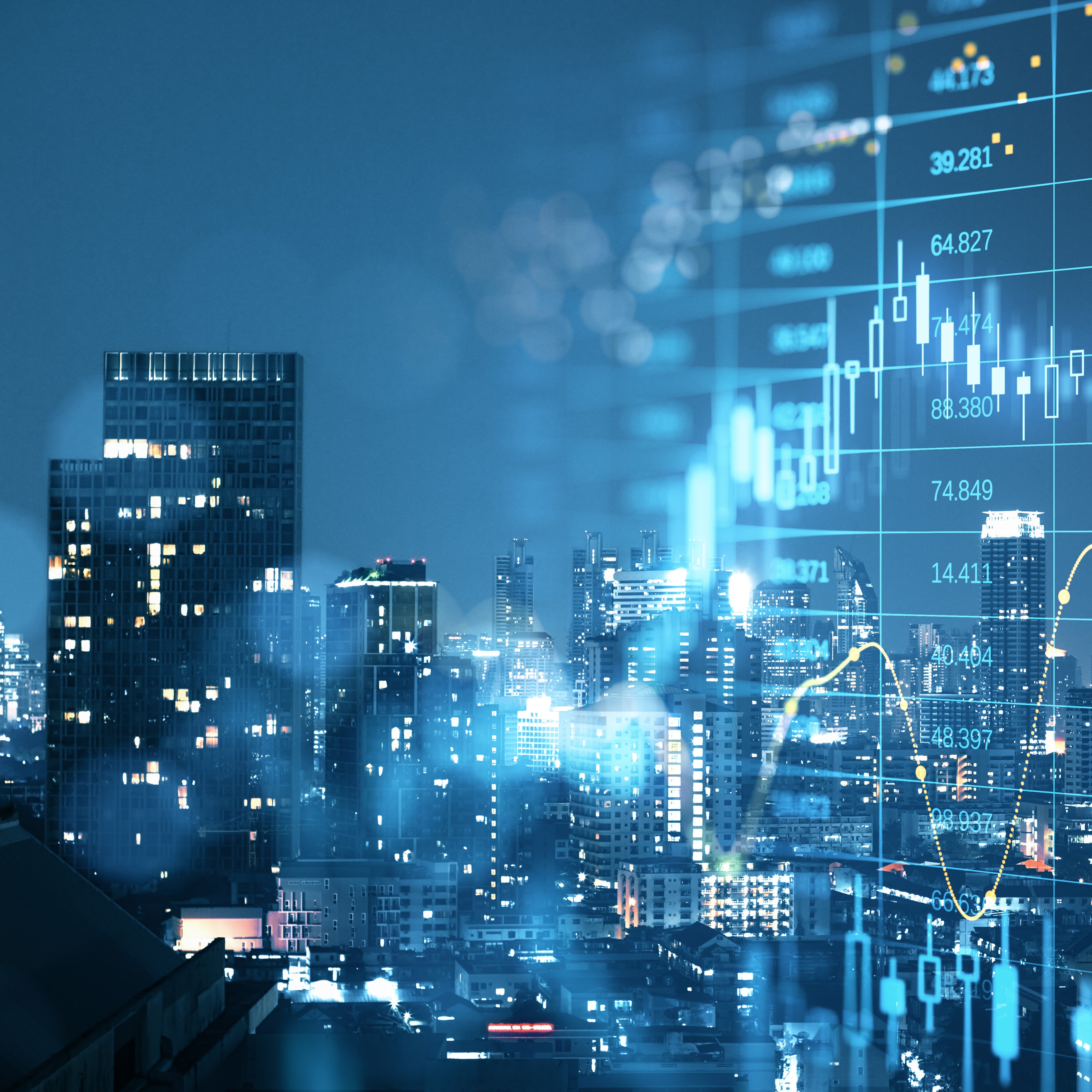 Futurist image with a graph