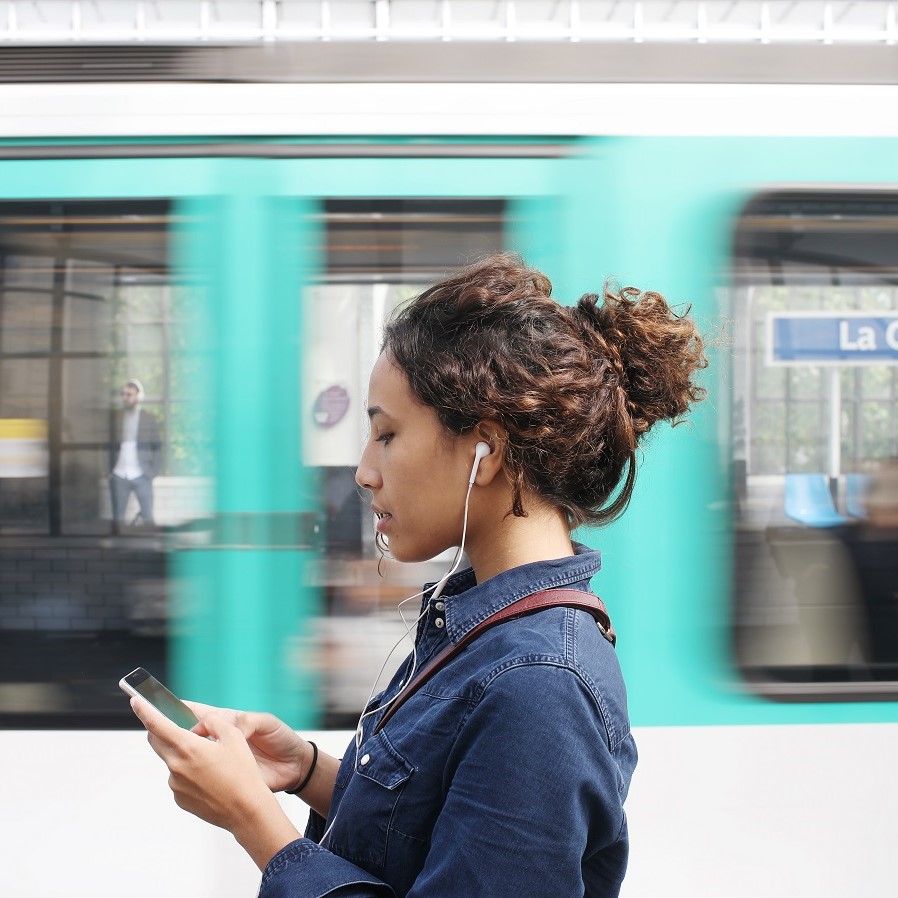 Woman with headphones